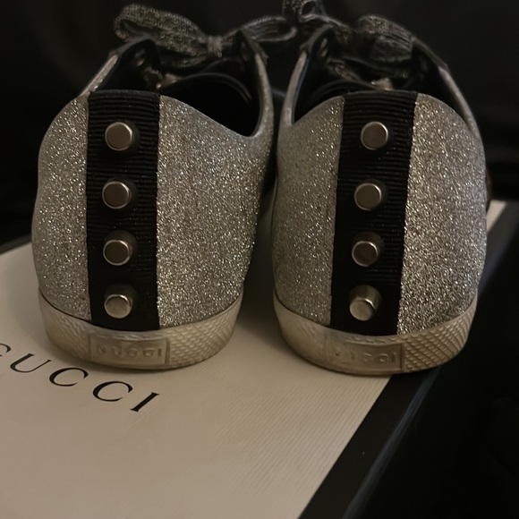 Authentic GLITTERING SPIKED LOW TOP Gucci TRAINERS - Picture 5 of 11